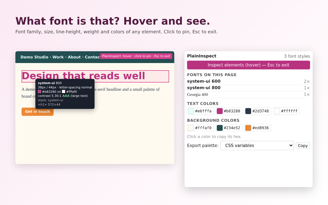 PlainInspect screenshot 1