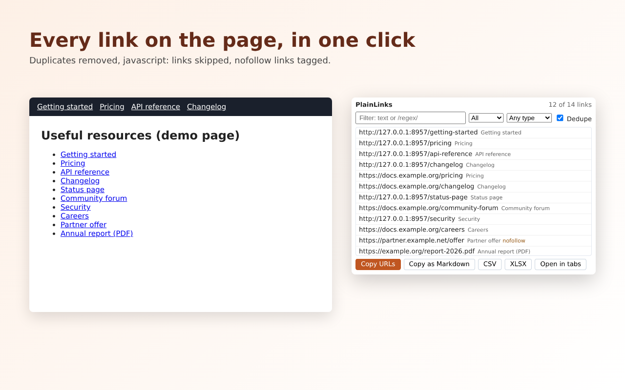 PlainLinks screenshot 1