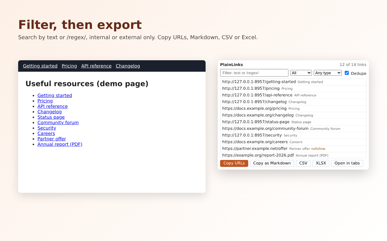 PlainLinks screenshot 2